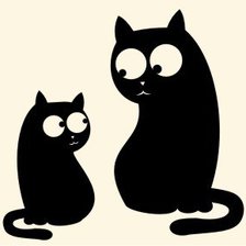Схема вышивки «два чёрных кота»