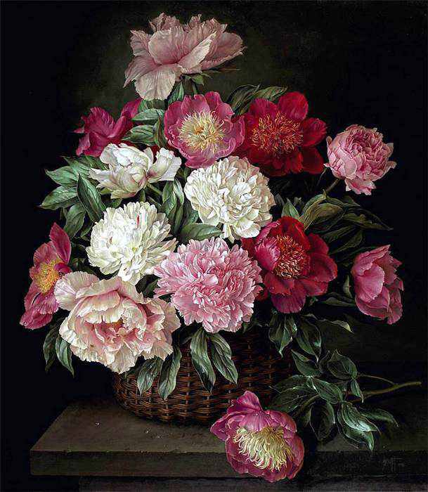 пионы в вазе - оригинал