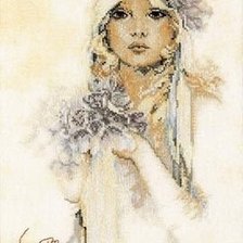 Схема вышивки «Девушка с сиренью»