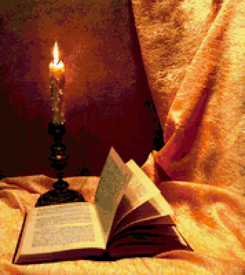 книга - свеча, натюрморт, книга - предпросмотр