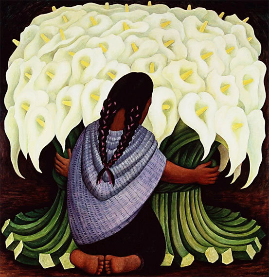 Диего Ривера-Каллы Лили Вендор - фрида, мексика, каллы, цветы, ривера, картина - оригинал