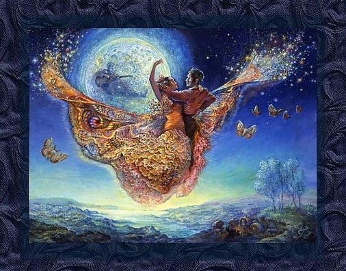 Жезефина Уолл "Танцующие на ветру" с паспарту - репродукция, жезефина уолл - оригинал