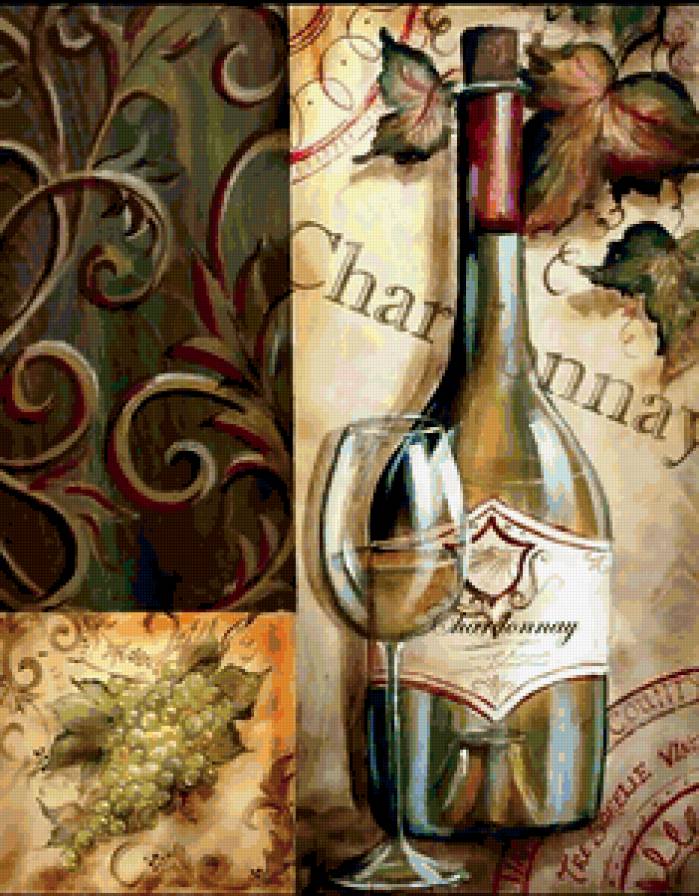 натюрморт - вино, фрукты - предпросмотр