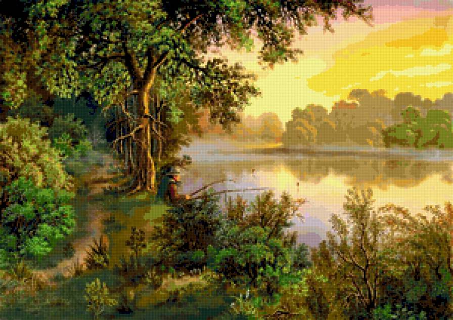 Рыбак - природа - предпросмотр