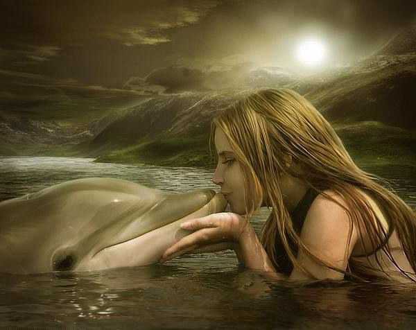 девочка и дельфин - оригинал