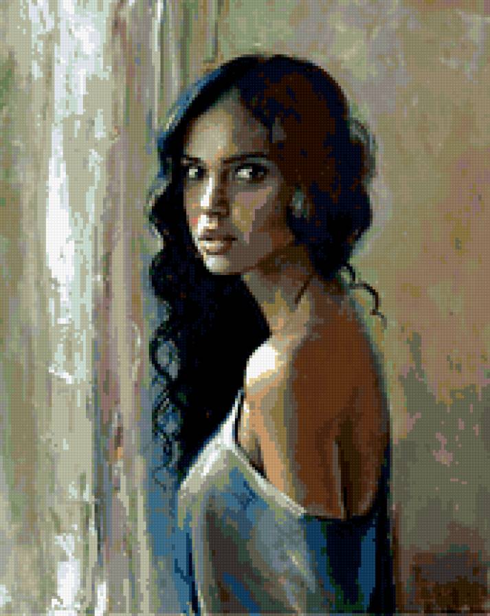 Смуглянка - девушка, портрет - предпросмотр