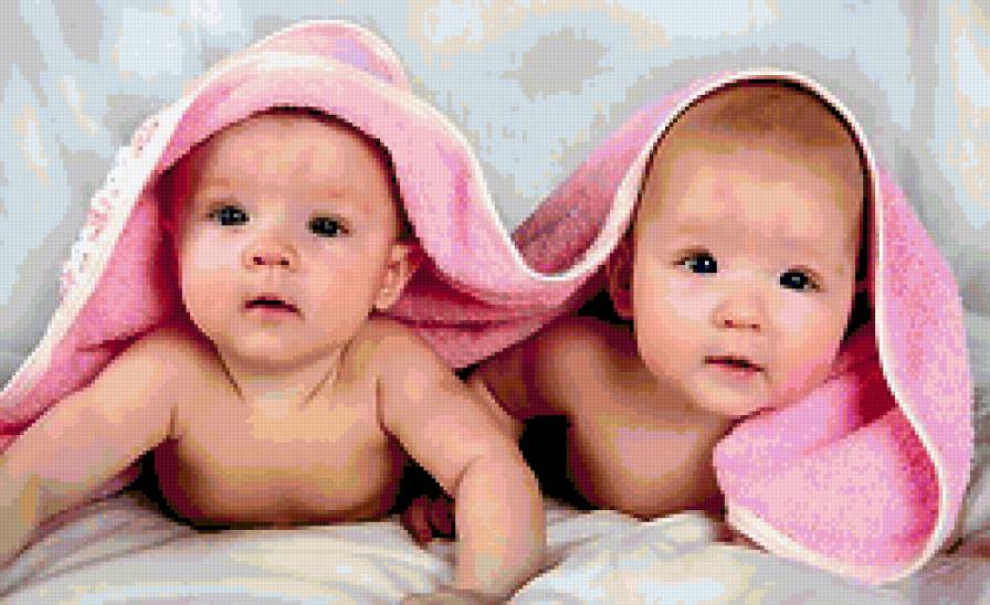 Близнецы - близнецы, ребенок, младенец, кровать - предпросмотр