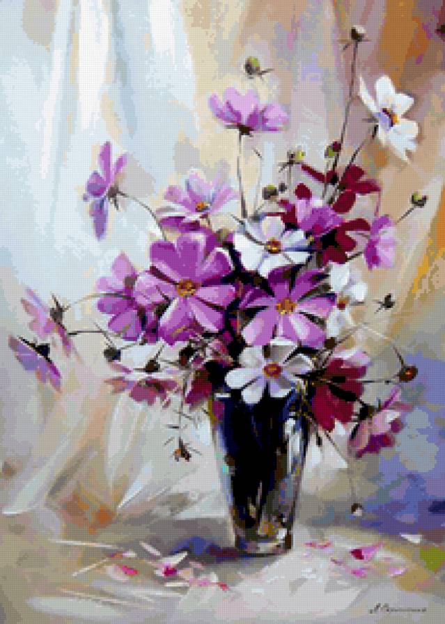 Букет космей. - цветы, космеи, букет, натюрморт - предпросмотр