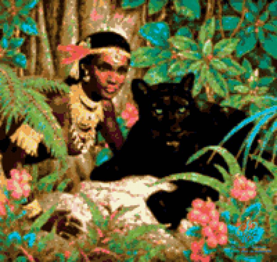 Пантера - животные, девушки - предпросмотр