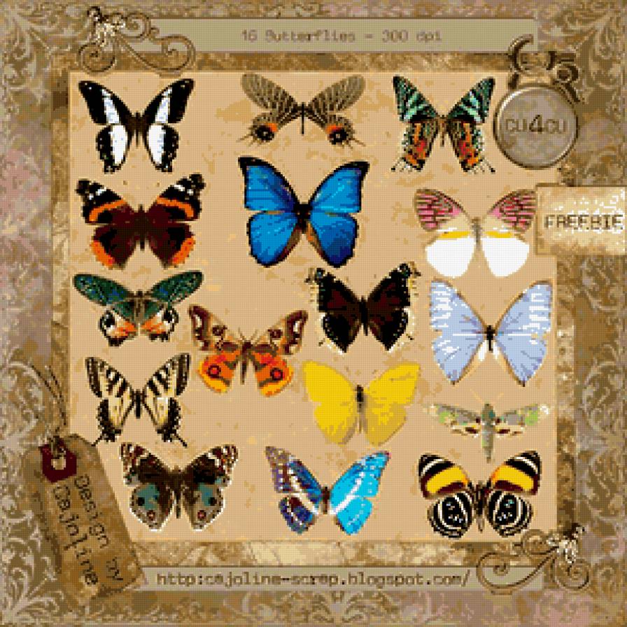 Бабочки - винтаж - предпросмотр