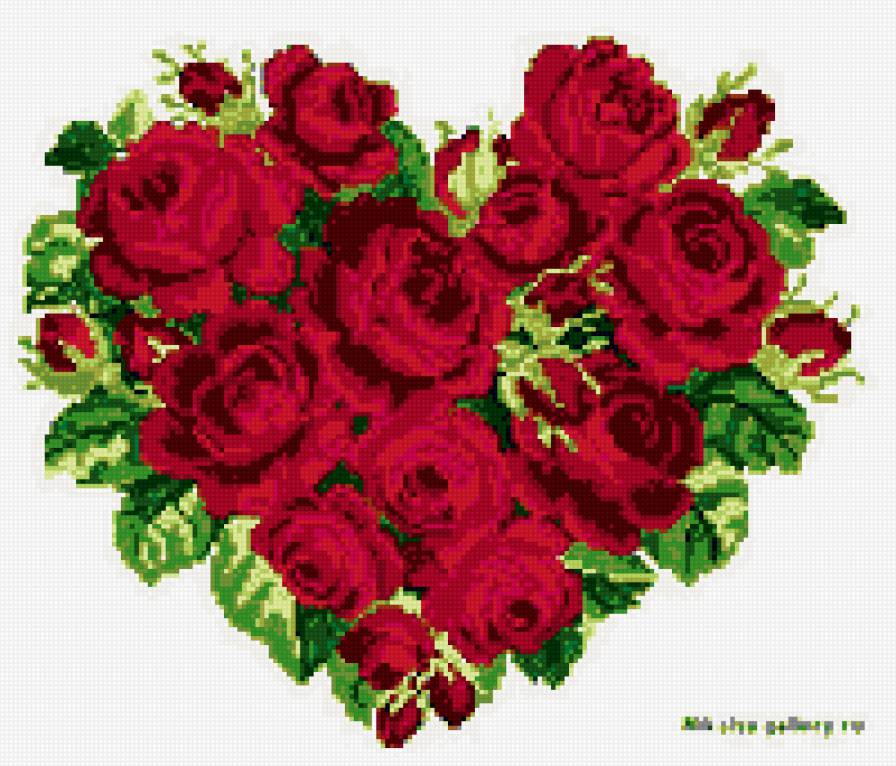 сердце из роз - цветы, сердце, розы - предпросмотр