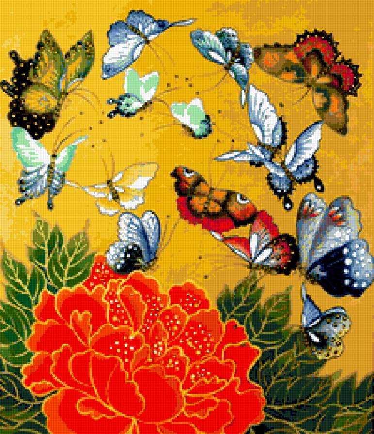 бабочки - картина - предпросмотр