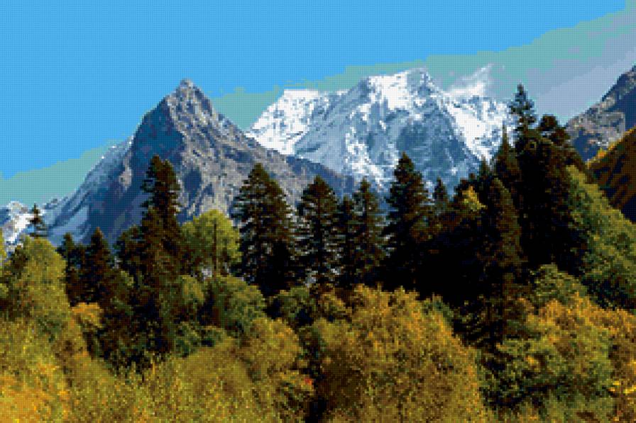 пейзаж - лес, пейзаж, горы - предпросмотр