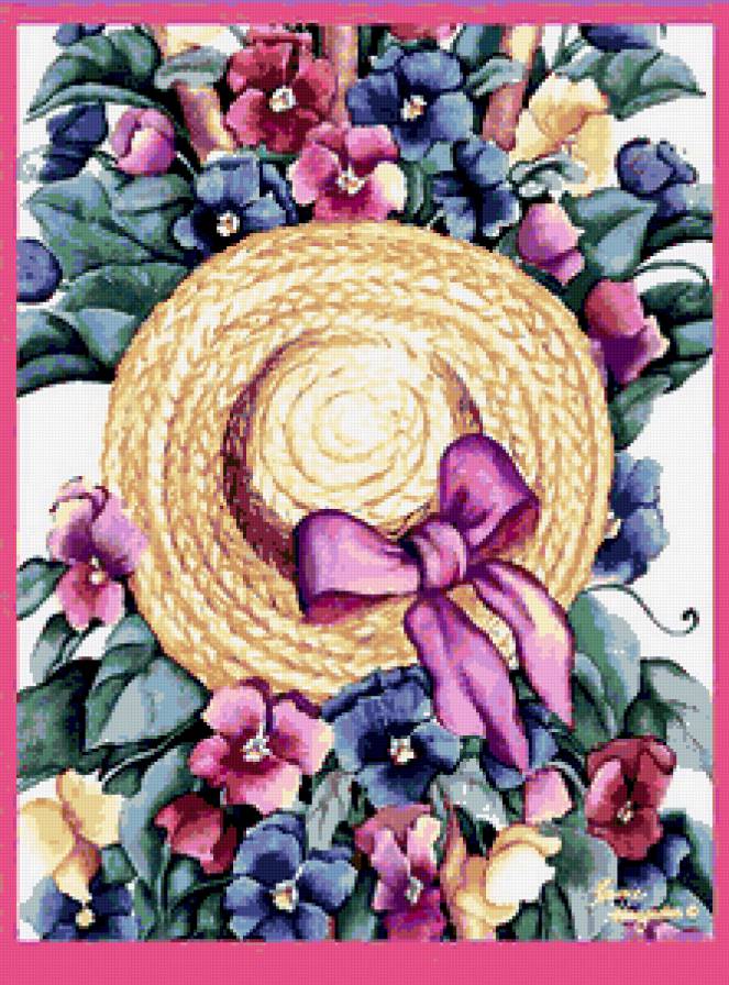 Летнее настроение - женские штучки, лето, анютины глазки, шляпка, цветы - предпросмотр