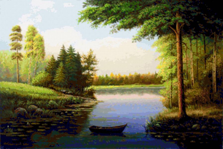 пейзаж - озеро, природа, лес, пейзаж - предпросмотр