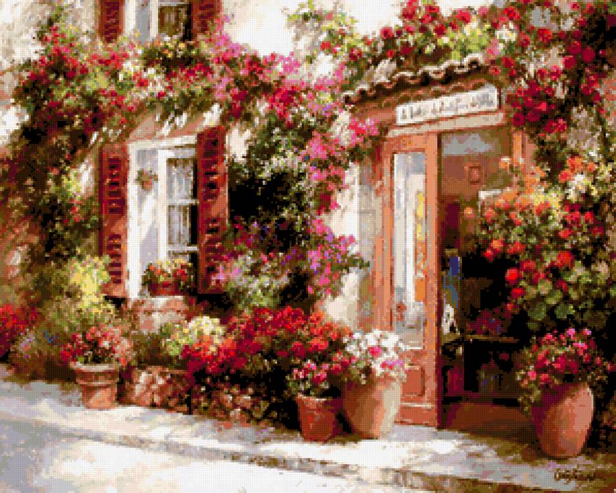 цветочная улица - городской пейзаж - предпросмотр