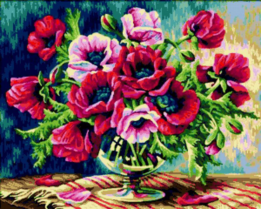 Букет маков - лепестки, букет, букеты, мак, цветы, полевые цветы, маки - предпросмотр