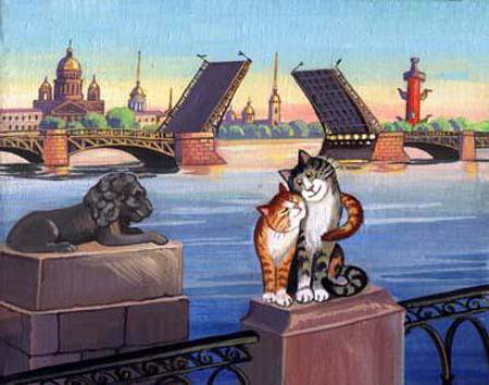 кошки и коты... - река., город - оригинал