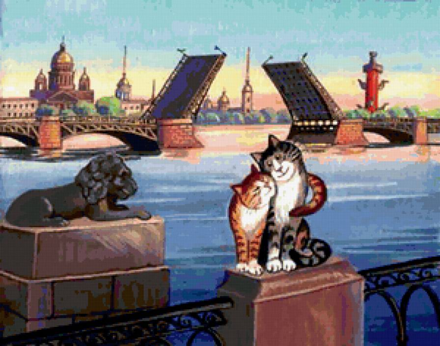 кошки и коты... - река., город - предпросмотр