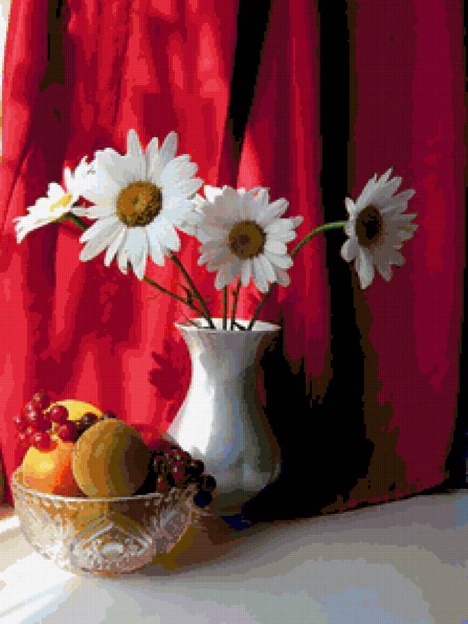 №347756 - ромашки, натюрморт, букет, цветы - предпросмотр