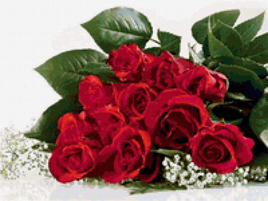 для любимой - букет, розы, алые цветы - предпросмотр