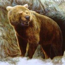 Оригинал схемы вышивки «Медведь выходит из берлоги)» (№347951)