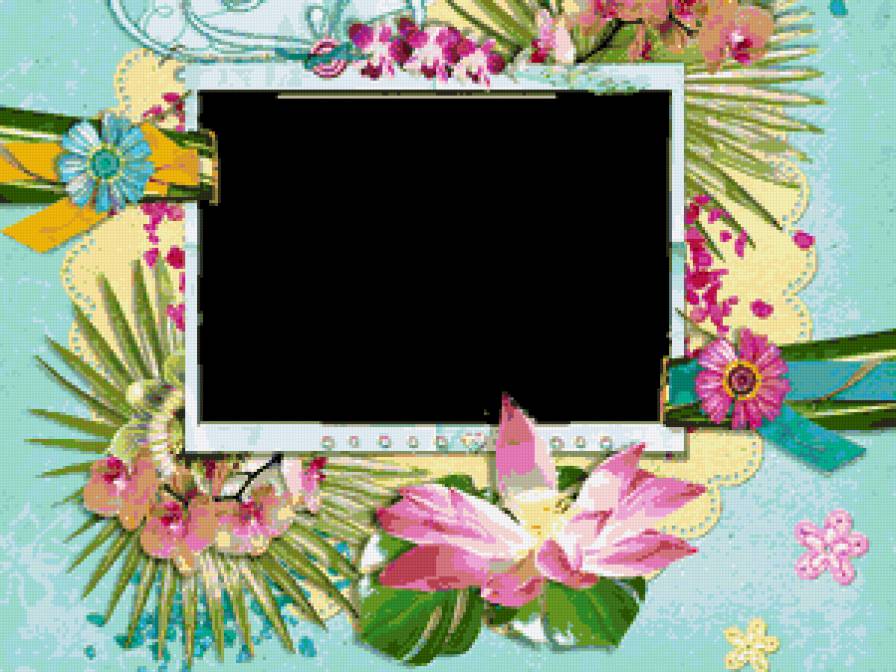 №348555 - цветы, букет, рамка - предпросмотр