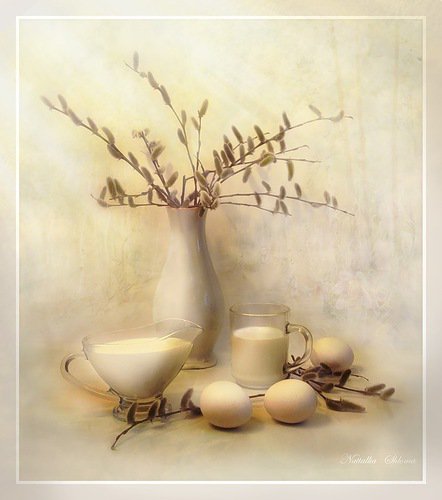 №348559 - букет, верба, натюрморт, цветы - оригинал