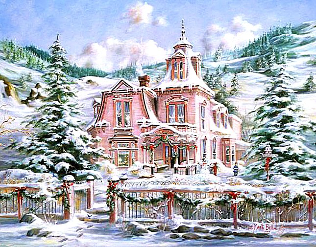 Рождество в Альпах - отель, рождествозима, горы, альпы - оригинал