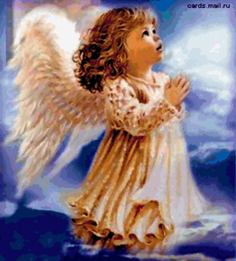 молитва - ангел, портрет, дети, девочка, живопись - предпросмотр