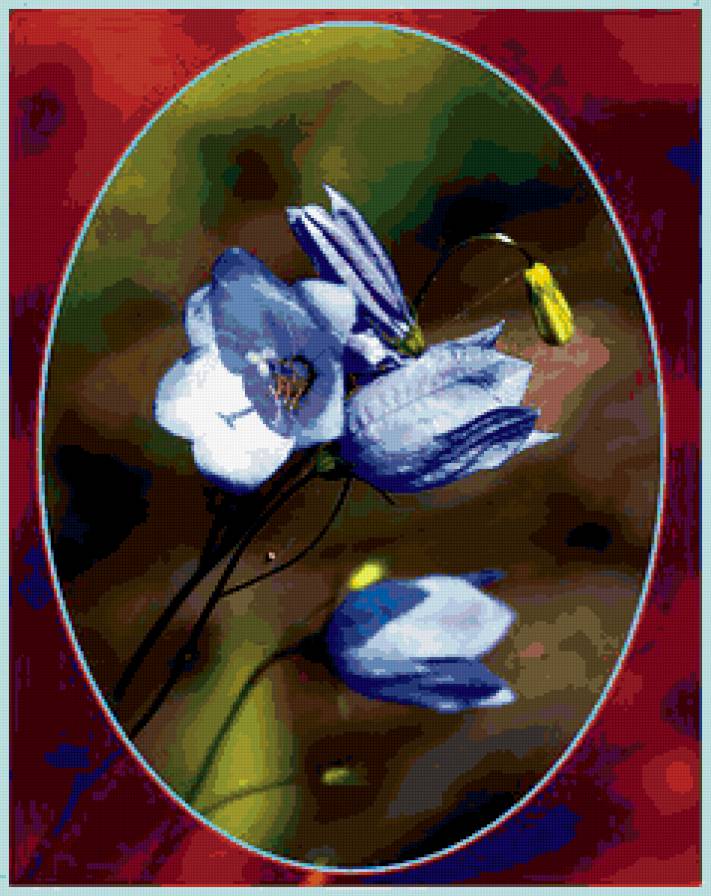 колокольчики - подушка, цветы, колокольчики - предпросмотр