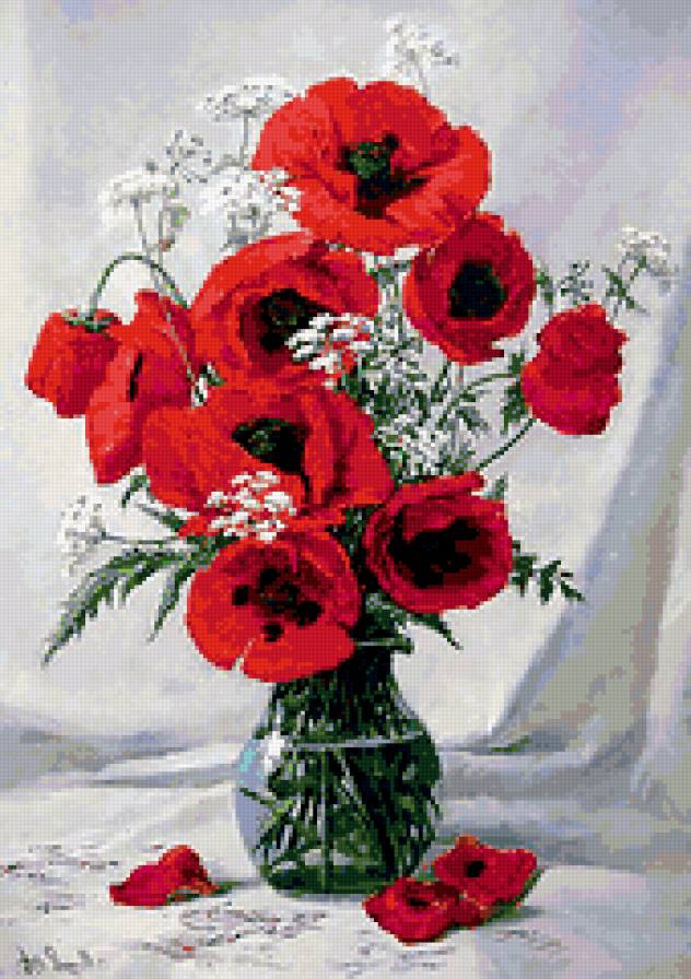 Маки в вазе - маки, цветы - предпросмотр