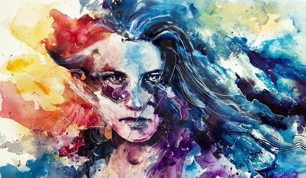 портрет акварелью - портрет, девушка - оригинал