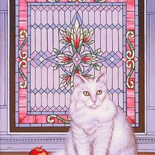 Схема вышивки «натюрморт с котом»