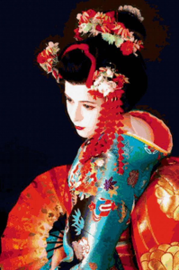 Девушка в кимоно. - девушки, япония, восток, гейша - предпросмотр