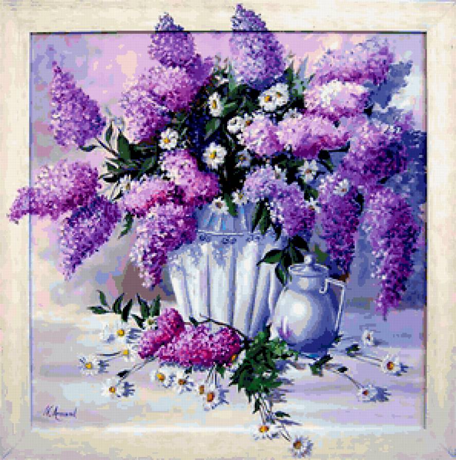 Сирень и ромашки - сирень, ромашки, букет, весна, душистая сирень, цветы, красота - предпросмотр