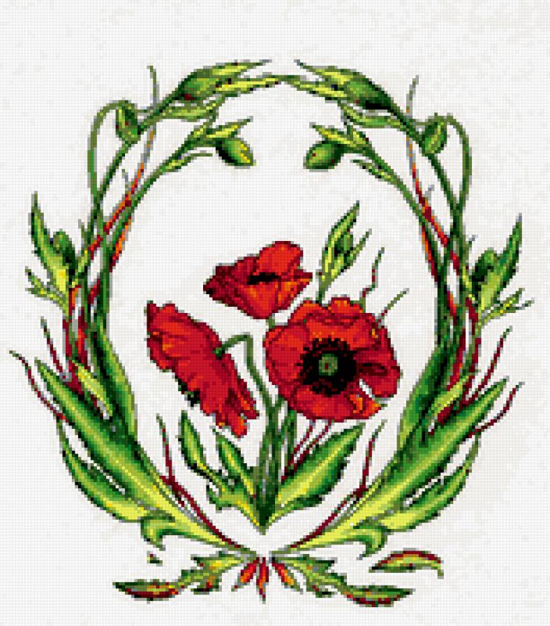 маки - скатерть, маки, цветы, подушка, салфетка - предпросмотр