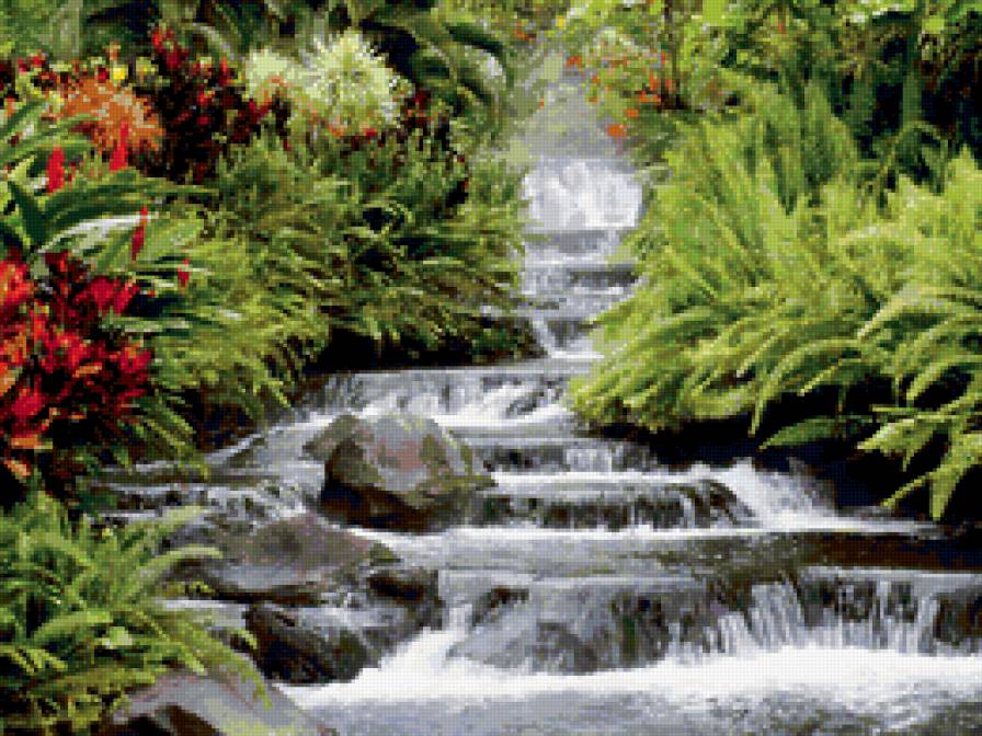 Водопад-каскад - водопад каскад. вода лес - предпросмотр