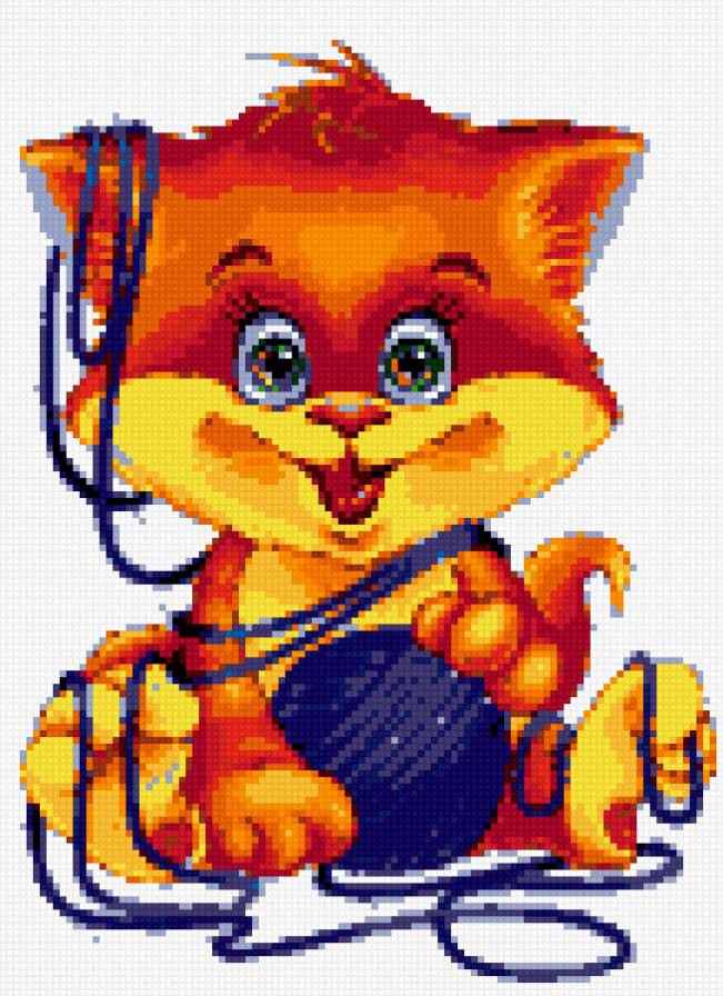 котенок - кот, мультяшки, котик, зверята, животные, де, кошки, детская, кошка, коты - предпросмотр