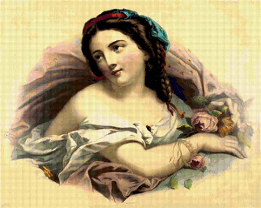Девушка с розой - девушки жозефины дюколле, портрет, девушки - предпросмотр