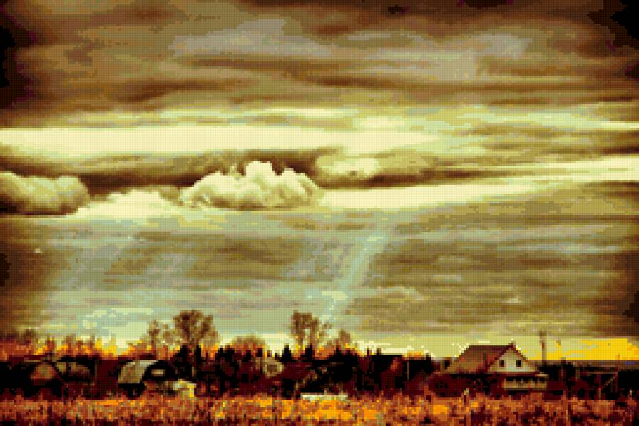 После дождя - небо, дом, дождь, природа - предпросмотр