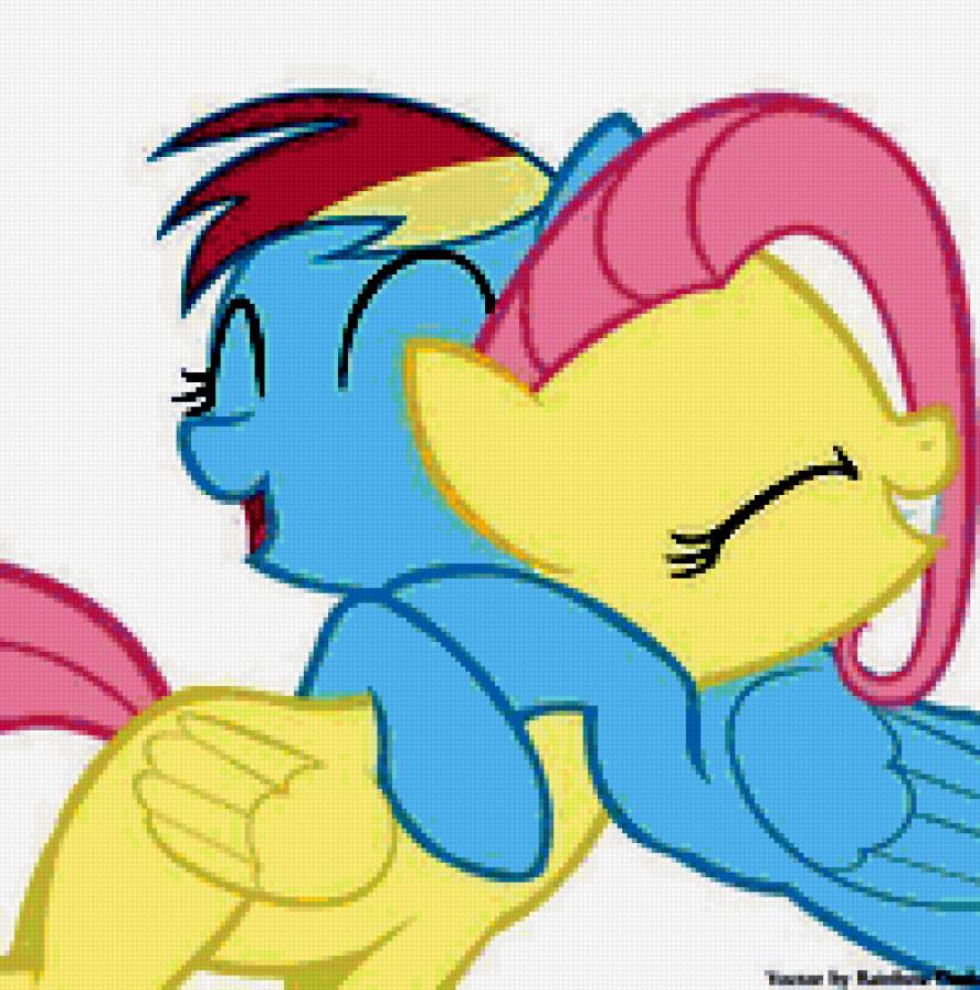 Fluttershy and Rainbow Dash - rainbow dash, fluttershy, mlp, my little pony - предпросмотр