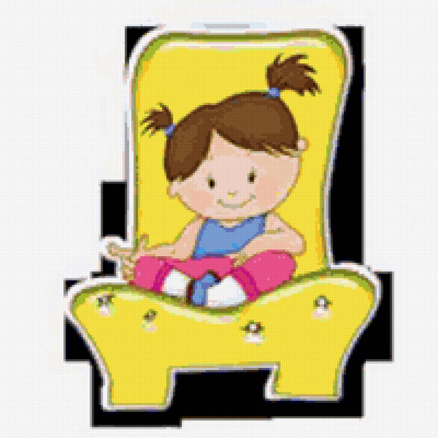 Серия "АЗБУКА" -Д - азбука в картинках, вышиваем малышам - предпросмотр