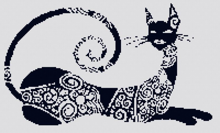 Грация - животное, монохром, кошка - предпросмотр