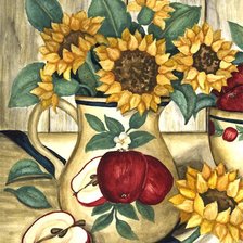Схема вышивки «Натюрморт с яблочками»