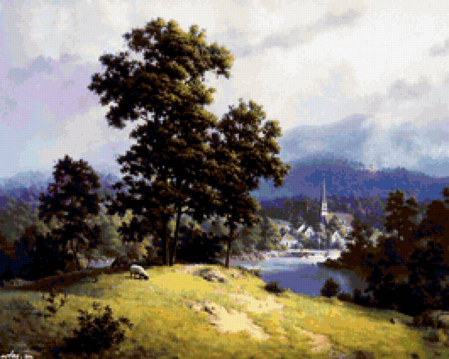 Величественная сосна - поселок, сосна, холм - предпросмотр