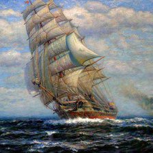 Схема вышивки «парусник»