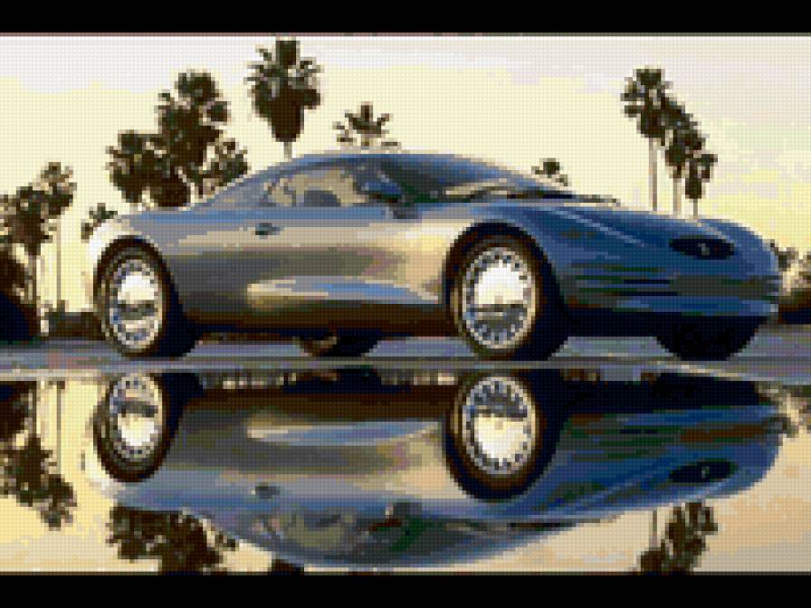 Автомобиль - авто, пейзаж, вышивка крестом - предпросмотр