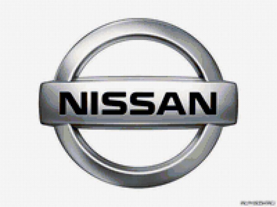 Эмблема Nissan - эмблема, торговая марка. вышивка крестом, знаки - предпросмотр