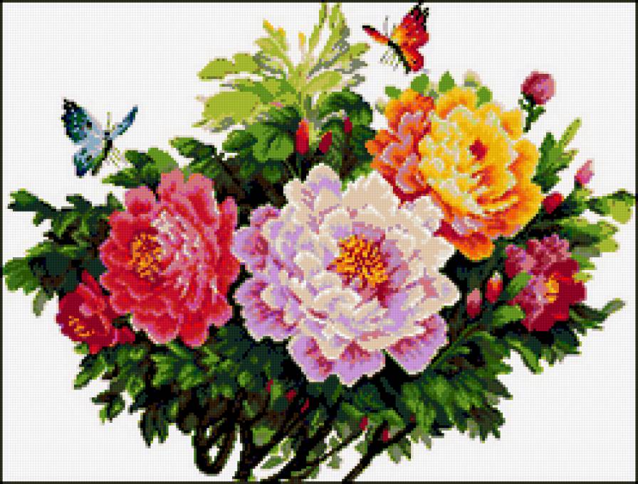 цветы на подушку - цветы - предпросмотр